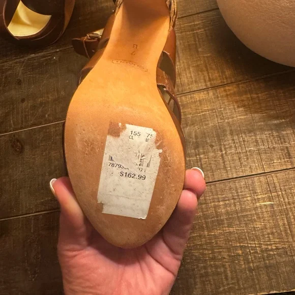 Coach Brown Strappy High Heel Sandals - Picture 4 of 5